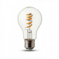 LED žiarovka , vláknový efekt , filament , špirálová , hruška , pätica E27 , 4 W , teplá biela , 