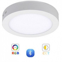 RGB-CCT LED panel, 12W, nástenný, okrúhly, stmievateľný, farebný, nastaviteľná biela farba, Bluetooth, LEDISSIMO SMART