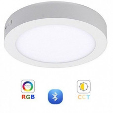 RGB-CCT LED panel, 12W, nástenný, okrúhly, stmievateľný, farebný, nastaviteľná biela farba, Bluetooth, LEDISSIMO SMART