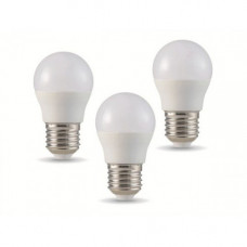 LED žiarovka ,  malá guľatá , pätica E27 , 4,5W , denná biela , 3 ks balenie