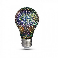 LED žiarovka , vláknový efekt , filament , hruška , pätica E27 , 3 W , teplá biela , ohňostroj