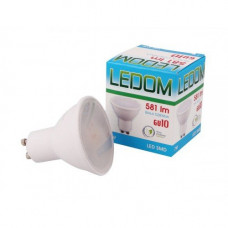 LED žiarovka , bodovka , pätica GU10 , 7 W , 120° , teplá biela , LEDOM