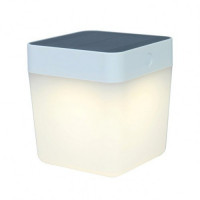 LED svietidlo, vonkajšie, 1W, solárne, stmievateľné, teplá biela, IP44, biele, LUTEC, TABLE CUBE