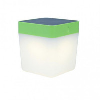 LED svietidlo, vonkajšie, 1W, solárne, stmievateľné, teplá biela, IP44, zelené, LUTEC, TABLE CUBE