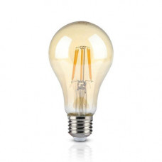 LED žiarovka , vláknový efekt , filament , hruška , pätica E27 , 10W , teplá biela , jantárová žltá
