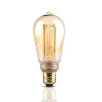 LED žiarovka vláknový efekt , filament , pätica E27 , Edison , 4 W , teplá biela ,  jantárovo žltá