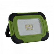 LED reflektor, 10 Watt, prenosný, akumulátorový, USB, prirodzená biela, čip SAMSUNG, IP44, stmieva­teľný, SOS funkcia, čierno-zelený