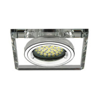 LED svietidlo, rám pre spot, GU10/MR16, zapustené, strieborné, sklo, MORTA, CT-DSL50-SR