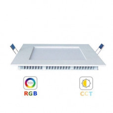 RGB-CCT LED panel, 12W, vsadený, štvorcový, kompatibilný s Tuya