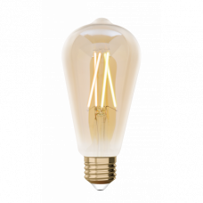LED lampa , žiarovka , iefekt vlákna , filamentová , Edison , E27 , ST64 , 7.5W , stmievateľné, CCT , LUTEC CONNECT