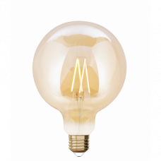 LED lampa , žiarovka , efekt vlákna , filamentová , guľa , E27 , G95 , 7.5W , stmievateľné, CCT , LUTEC CONNECT