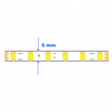 LED pásik , 24V DC , 2835 , 120 LED/ m , 9 Watt/m , studená biela , 800 lúmenov/m , úzky , 5 mm , 5 rokov záruky