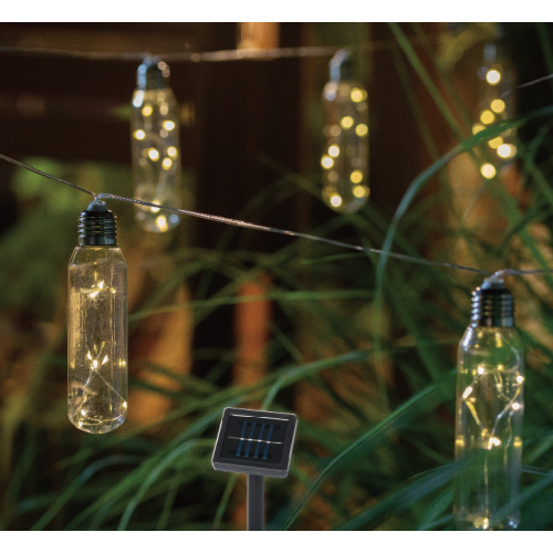 LED sveteľný reťaz , solárna , 8 ks , vintage , retro , teplá biela , vonkajšia , IP44