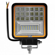 LED reflektor , pracovná lampa , 10-60V , 126 W , studená biela , s oranžovým svetelným indikátorom , IP67