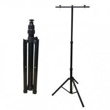 Stojan pre LED reflektor s 3 tyčami , 2 hlavý tripod , 157 cm , čierny