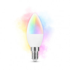 LED žiarovka , sviečka , pätica E14 , 4,9 W , RGB , CCT , stmievateľná , WIFI , TUYA , Modee  
