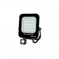 LED reflektor , 10 W , Ultra Slim , SMD , pohybový sensor , denná biela , čierny kryt , IP65 , Optonica