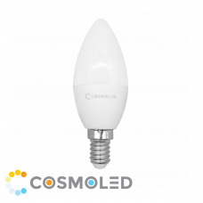 LED svietidlo, žiarovka , sviečka, objímka E14, 6W, teplá biela, COSMOLED
