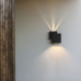  LED svetelné telo, bočné, dvojité, 21 W, teplá biela, matné čierne, vonkajšie, IP44, LUTEC, RIALTO