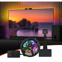 Digitálný LED pásik sada s  kamerou , funkcia sledovanie TV obrazovky , RGB + IC (digitális) , stmievateľné , 5.5m , WIFI/Bluetooth , TUYA , LEDISSIMO AMBIENT LIGHT