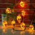 Halloween LED sveteľná reťaz , do interiéru , 10 ks LED , 1.5 m , teplá biela, lebka , na batérie