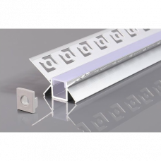 Hliníkový  profil pre  LED pásik , sádrokartón, 2 meter/ks , pre vnútorný roh , MATNÝM krytom , elox , Optonica