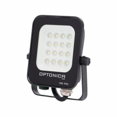 LED reflektor, 10 Watt, zelené svetlo, čierny, vonkajší, IP65, Optonica