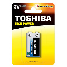 Batéria 6LR61, 9 Volt, 4 kusy, odolná, batéria, High Power, TOSHIBA