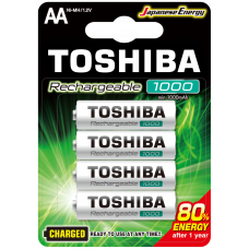 Ceruzová batéria AA (LR6), 1,2 Volt, 4 kusy, dlhotrvajúca, batéria, dobíjateľná, 1000mAh, Vysoký výkon, TOSHIBA