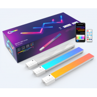 LED lampa set, 9 kusov, s diaľkovým ovládačom, RGB + IC (digitálne), stmievateľné, USB, WIFI/Bluetooth, TUYA, LEDISSIMO AMBIENT LIGHT
