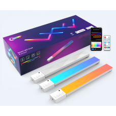 LED lampa set, 9 kusov, s diaľkovým ovládačom, RGB + IC (digitálne), stmievateľné, USB, WIFI/Bluetooth, TUYA, LEDISSIMO AMBIENT LIGHT
