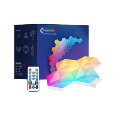 Digitálny RGB HEXALED set, 10 kusos, s diaľkovým ovládaním, USB, RGB + IC (digitálne), stmievateľný, WIFI/Bluetooth, TUYA, LEDISSIMO AMBIENT LIGHT