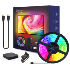 Sada digitálneho LED pásu s HDMI BOX-om, funkcia synchronizácie obrazu TV, RGB + IC (digitálny), 3,8 m, WiFi/Bluetooth, TUYA, LEDISSIMO AMBIENT LIGHT