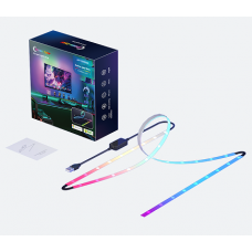 Digitálny LED pásikový set, RGB, s funkciou sledovania TV obrazovky, stmievateľný, 2 m, pripojiteľný k PC, WIFI/Bluetooth, TUYA, LEDISSIMO AMBIENT LIGHT